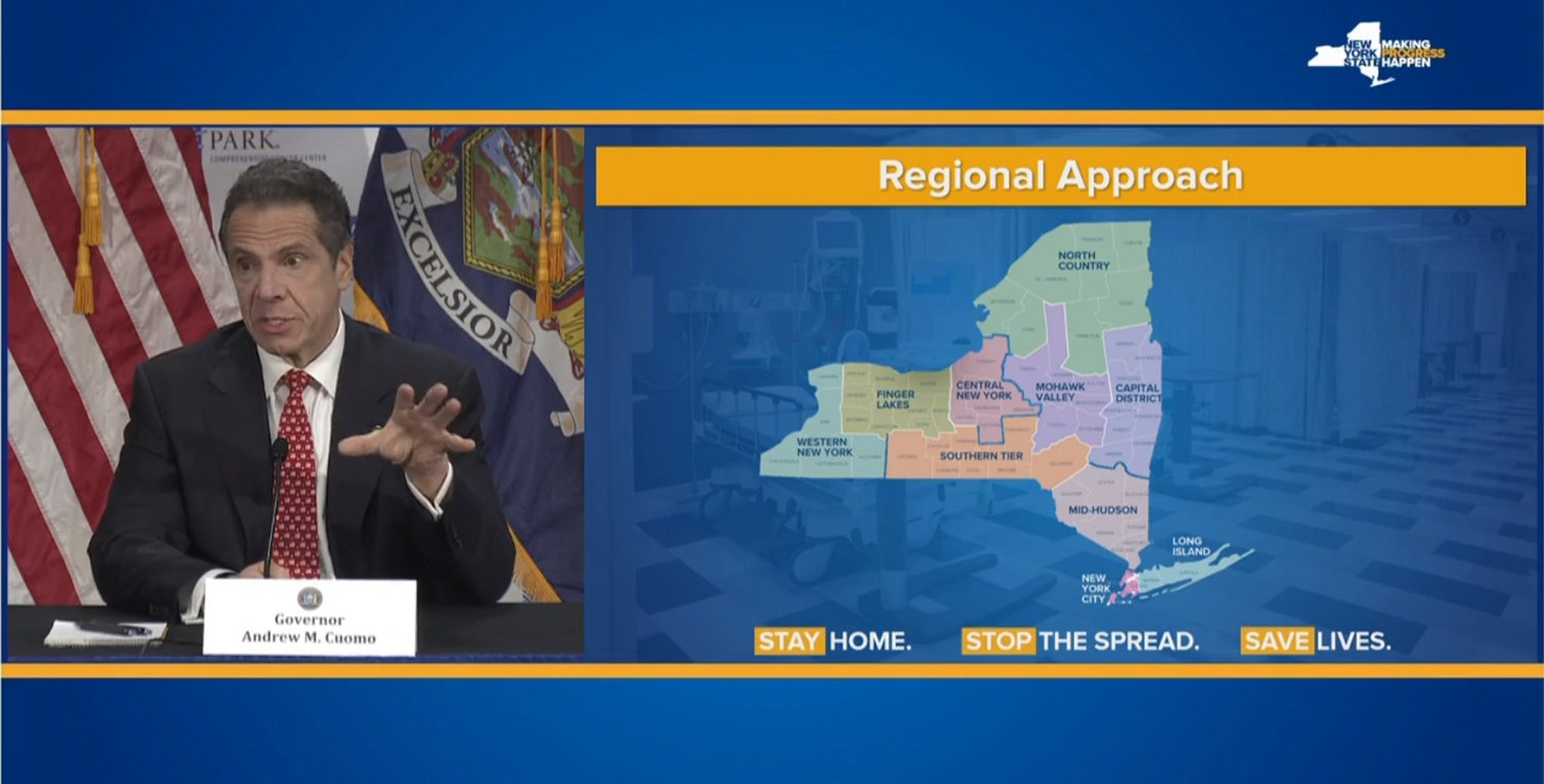 Governor Cuomo said overall state virus numbers continue to decline.